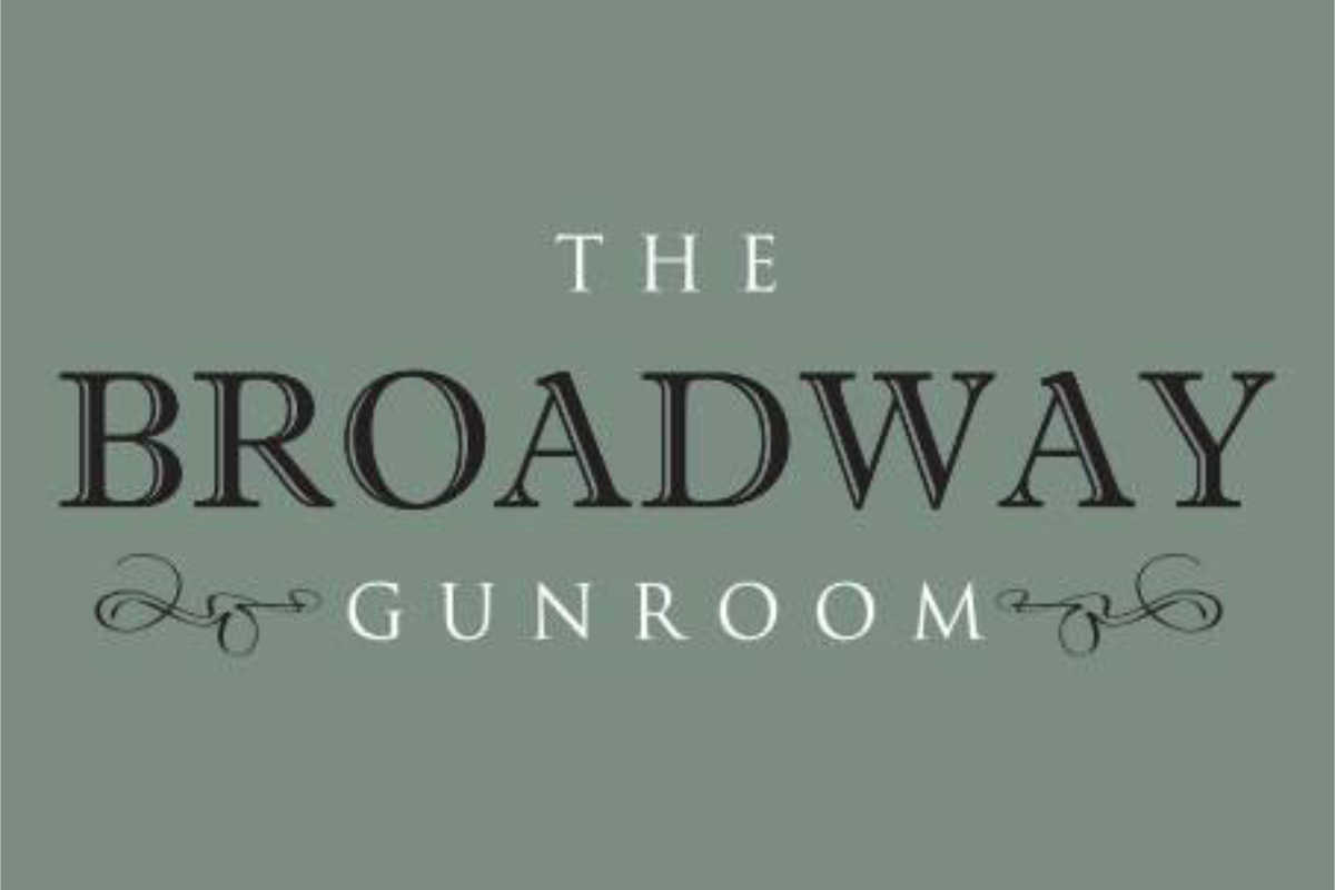 graphic logo with words The Broadway Gunroom